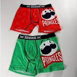 Pringles SWAG Boxer Briefs Boys Medium Green‎ Graphic Stretch Underwear NWOT